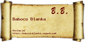 Babocs Blanka névjegykártya